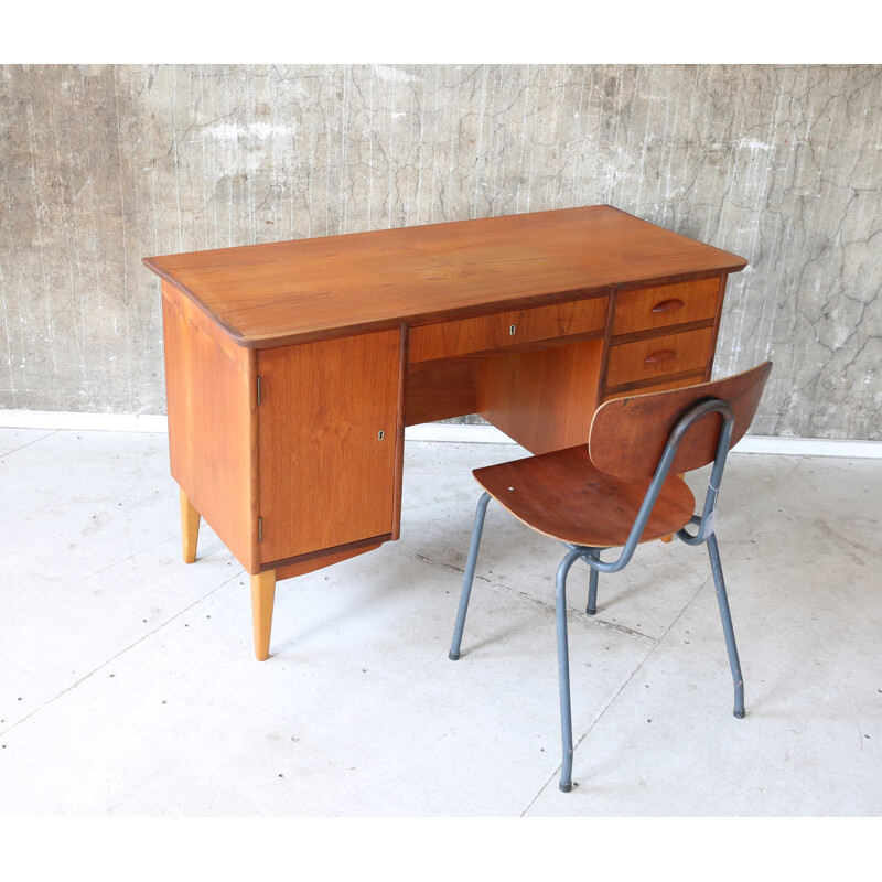 Vintage desk Teak Schreibtisch Danish 1950s 