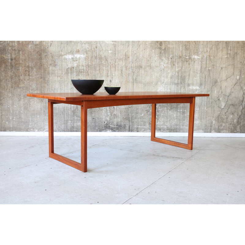 Table basse vintage Anton Kildeberg en teck danois 1960