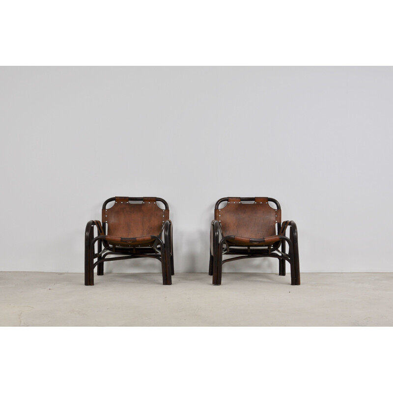 Set of 2 vintage Armchairs by Tito Agnoli, 1960s