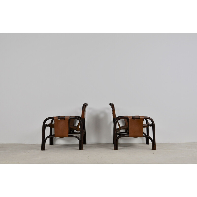 Set of 2 vintage Armchairs by Tito Agnoli, 1960s