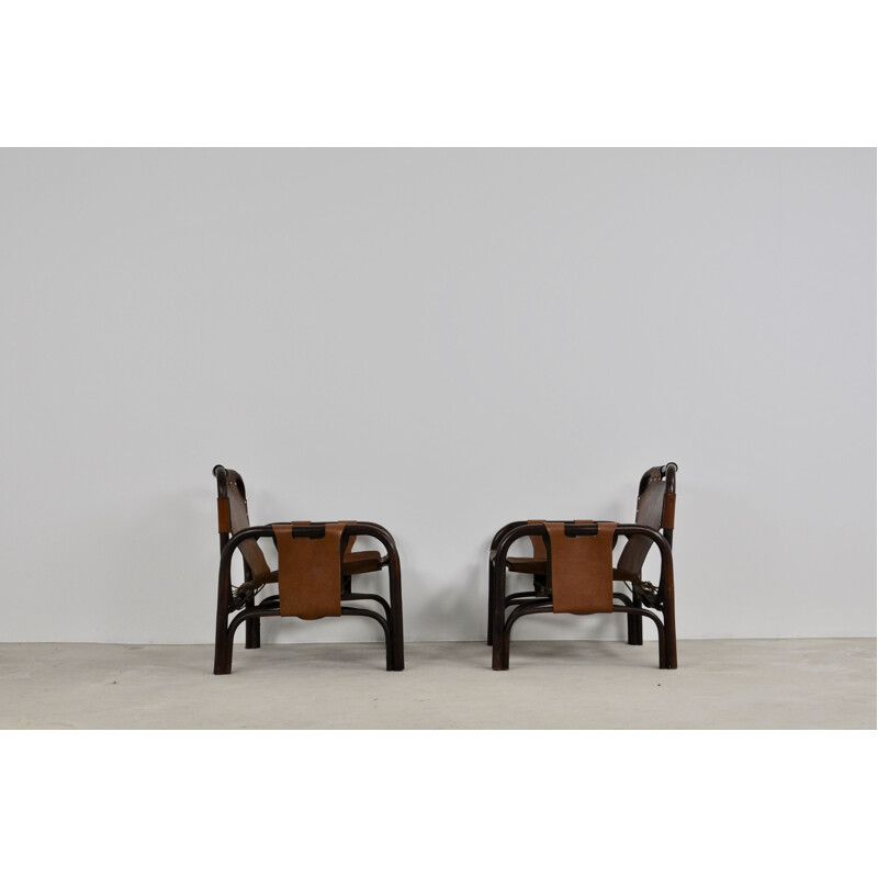 Set of 2 vintage Armchairs by Tito Agnoli, 1960s