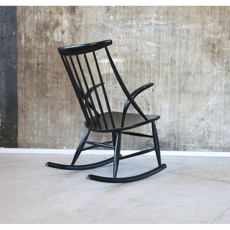 Vintage Rocking Chair, Illum Wikkelso, Danish 1960