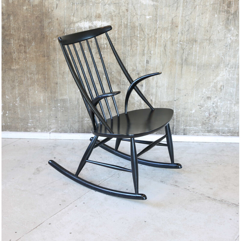 Vintage Rocking Chair, Illum Wikkelso, Danish 1960