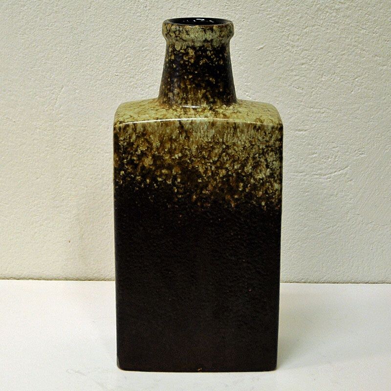 Vase vintage en céramique en forme de bouteille de lave grasse par Scheurich, W. Allemagne, 1970