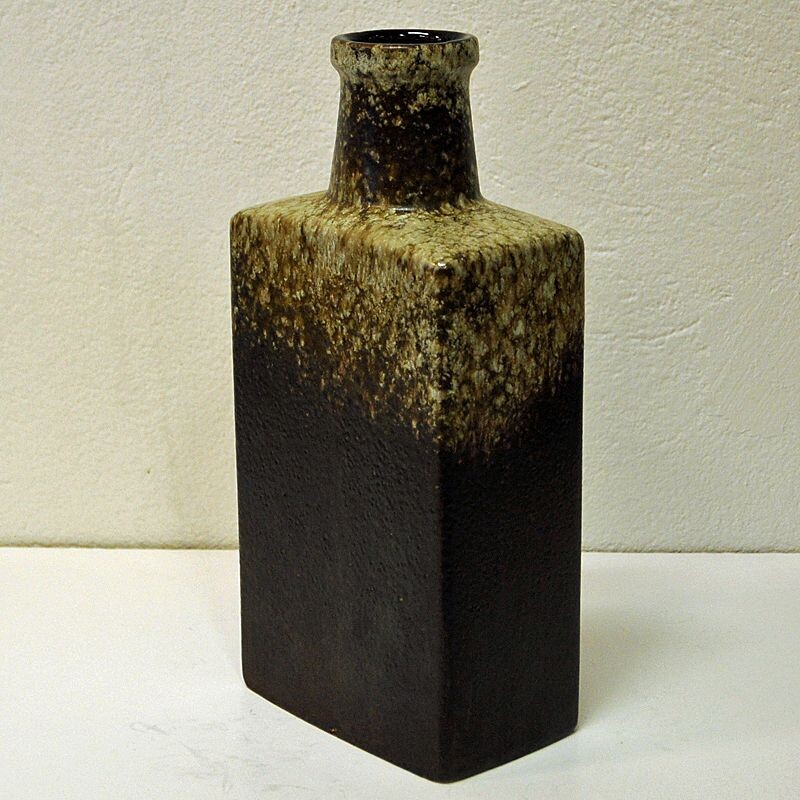 Vase vintage en céramique en forme de bouteille de lave grasse par Scheurich, W. Allemagne, 1970