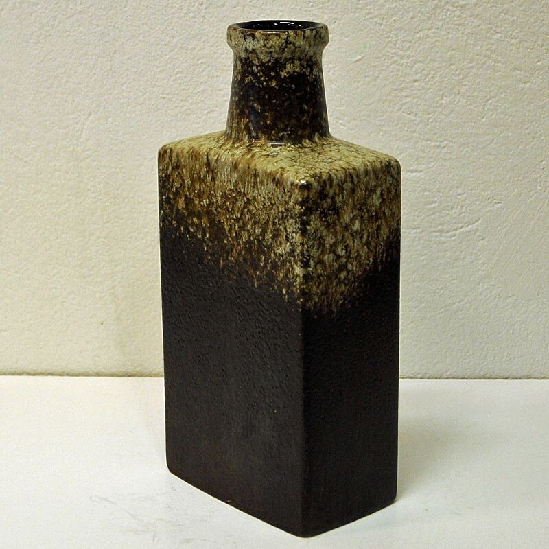 Vintage Ceramic Vase Bottle Shaped Fat Lava by Scheurich, W. Germany, 1970s