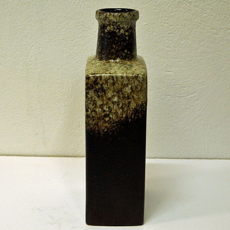 Vase vintage en céramique en forme de bouteille de lave grasse par Scheurich, W. Allemagne, 1970