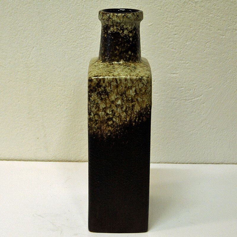 Vintage Ceramic Vase Bottle Shaped Fat Lava by Scheurich, W. Germany, 1970s