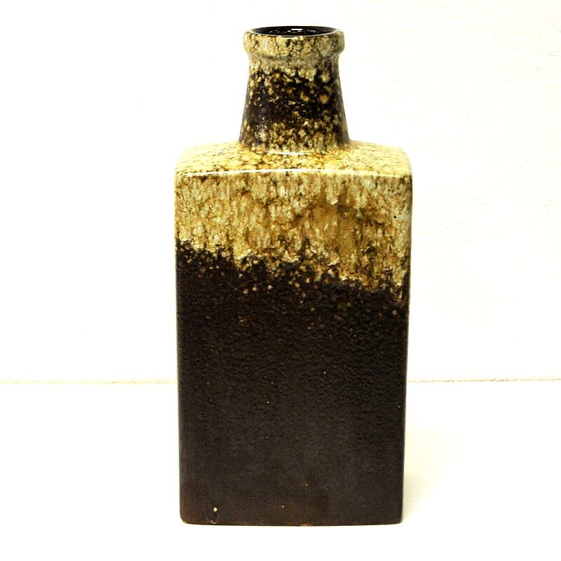 Vintage Ceramic Vase Bottle Shaped Fat Lava by Scheurich, W. Germany, 1970s