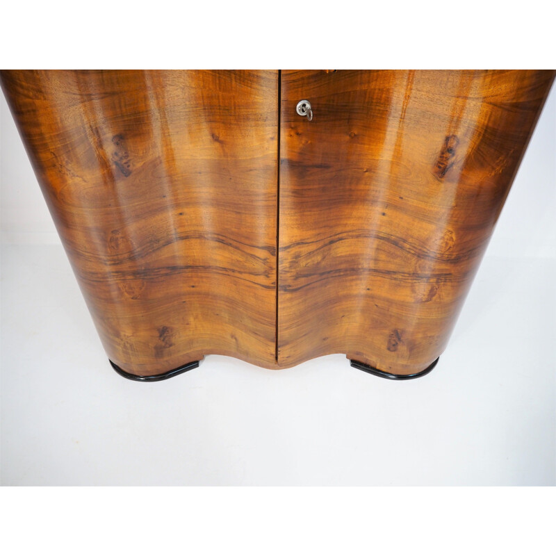 Vintage Art Deco walnut wardrobe