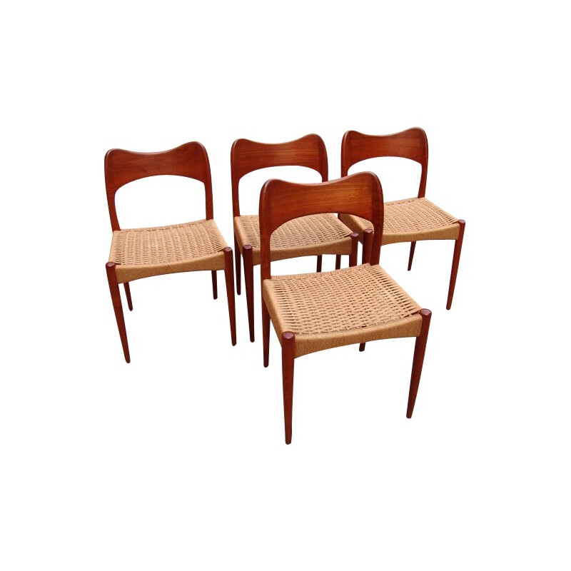 4 chairs Scandinavian vintage Arne HOVMAND OLSEN - 1960s