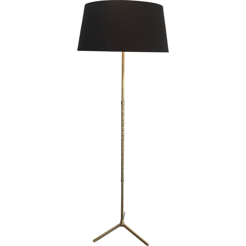 Lampada da terra in ottone vintage, 1970