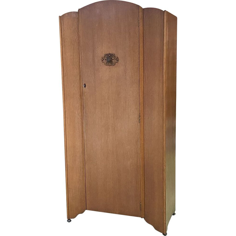 Vintage wardrobe blond oak  English 1950's