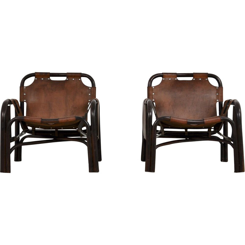 Set of 2 vintage Armchairs by Tito Agnoli, 1960s