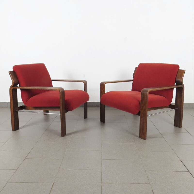 Pair of vintage armchairs by Ludvik Volak, Czechoslovakia 1970