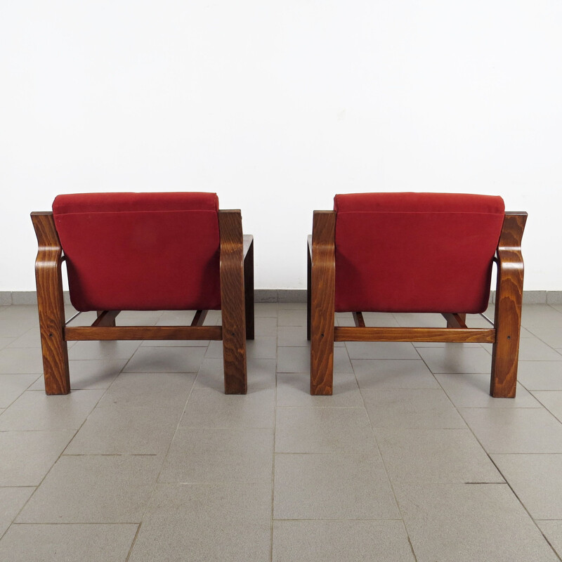 Pair of vintage armchairs by Ludvik Volak, Czechoslovakia 1970