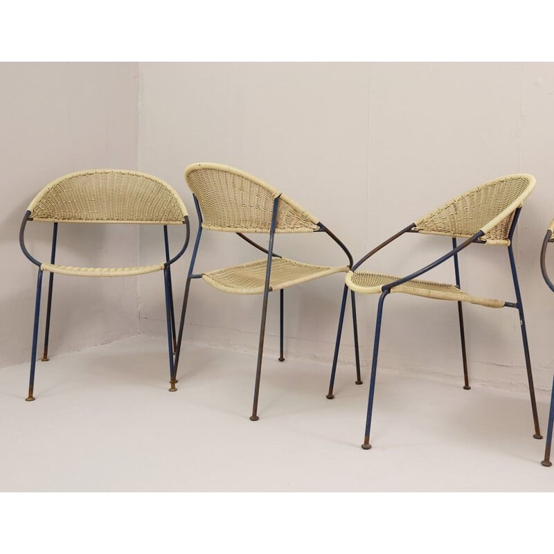 Ensemble de 6 chaises vintage Du41 par Gastone Rinaldi pour Rima, Italie 1956