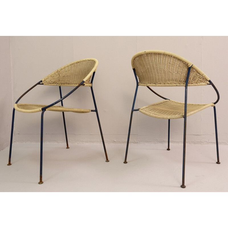 Set van 6 vintage Du41 stoelen van Gastone Rinaldi voor Rima, Italië 1956