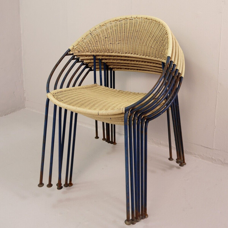 Conjunto de 6 cadeiras Du41 vintage de Gastone Rinaldi para Rima, Itália 1956