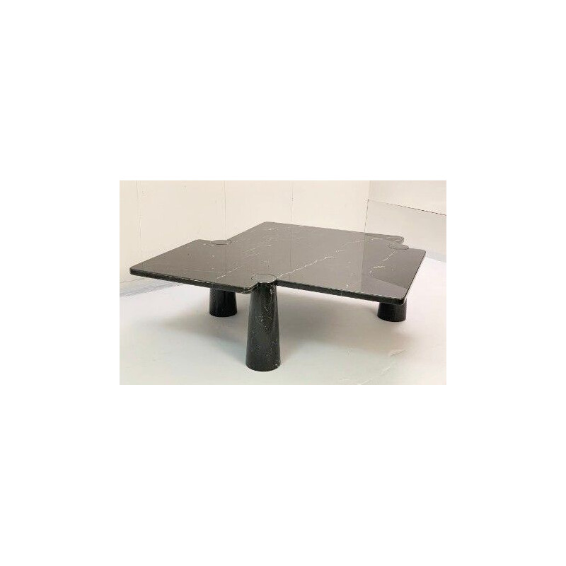 Vintage Black Marble Tripod Coffee Table Model 'Eros' by Angelo Mangiarotti