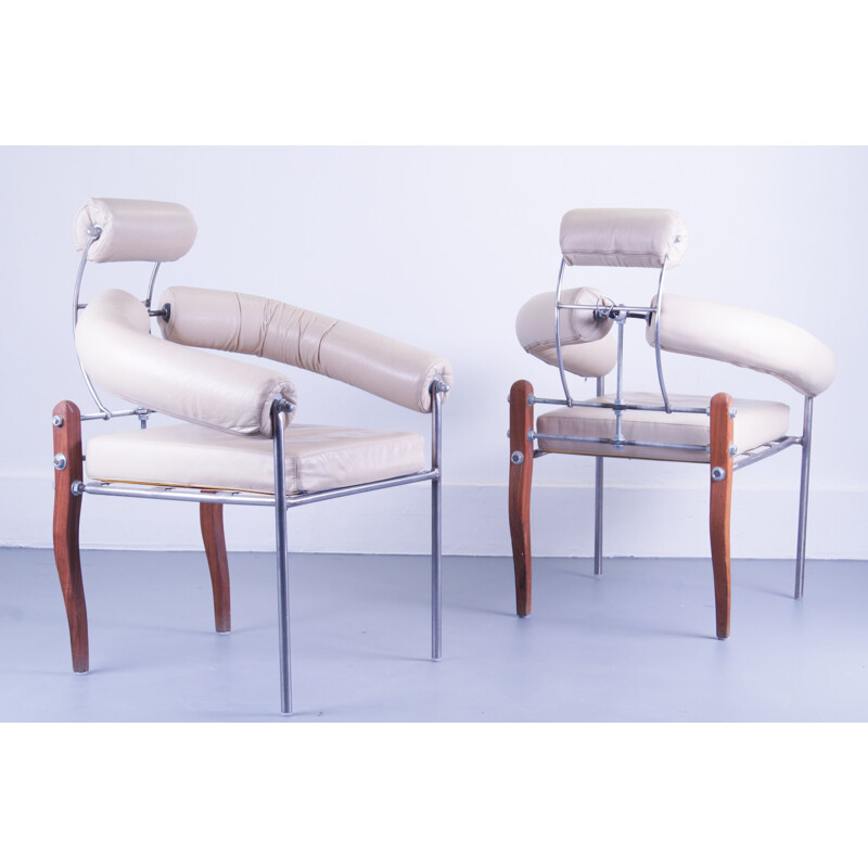 Paire de fauteuils Vintage Pirmin Suisses - Heinz Julen 1990