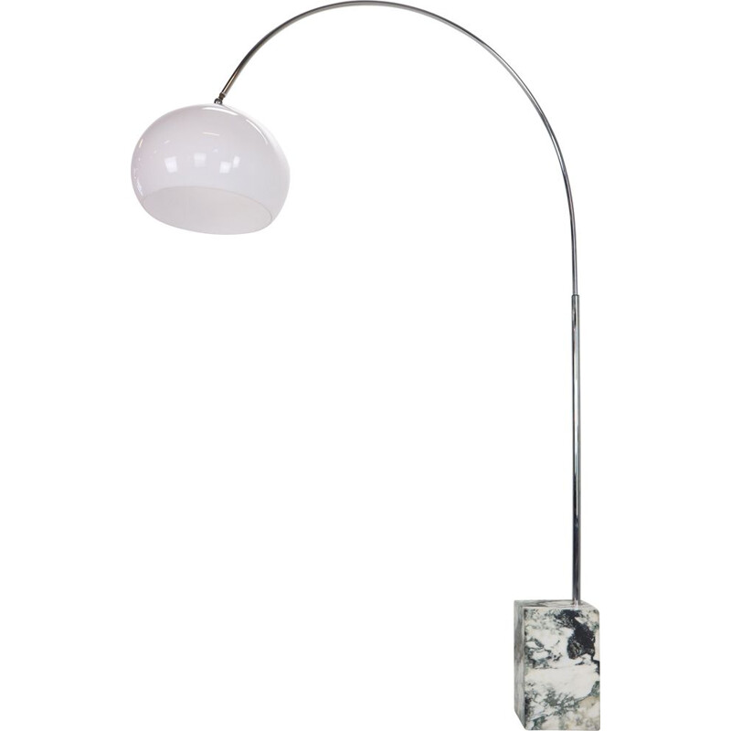 Vintage Marble Base Italian Arc Floor Lamp, 1970