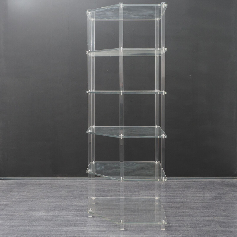 Vintage acrylic free-standing shelf 1970s