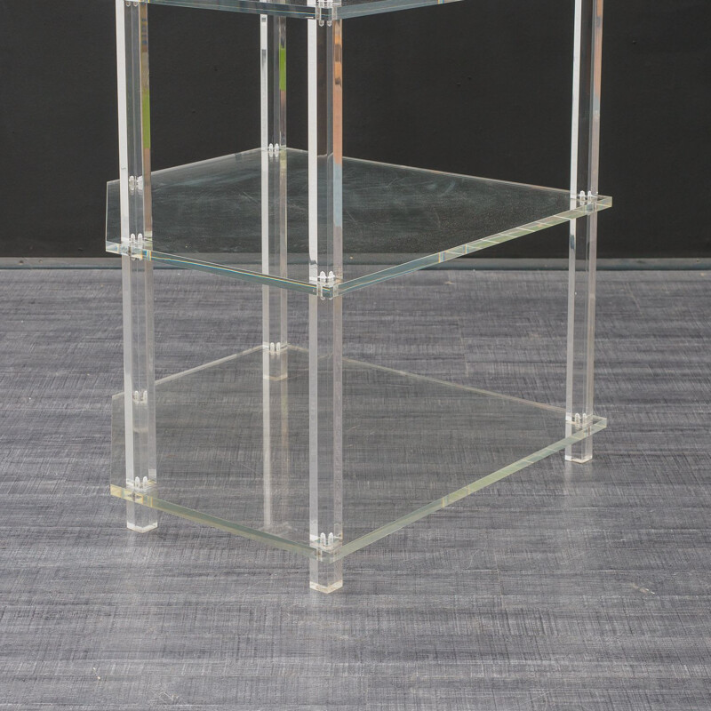 Vintage acrylic free-standing shelf 1970s