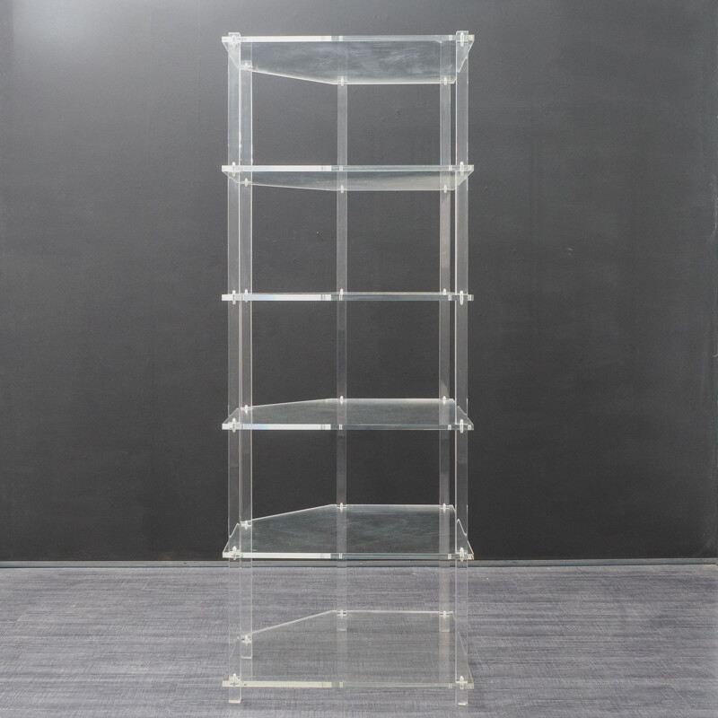 Vintage acrylic free-standing shelf 1970s