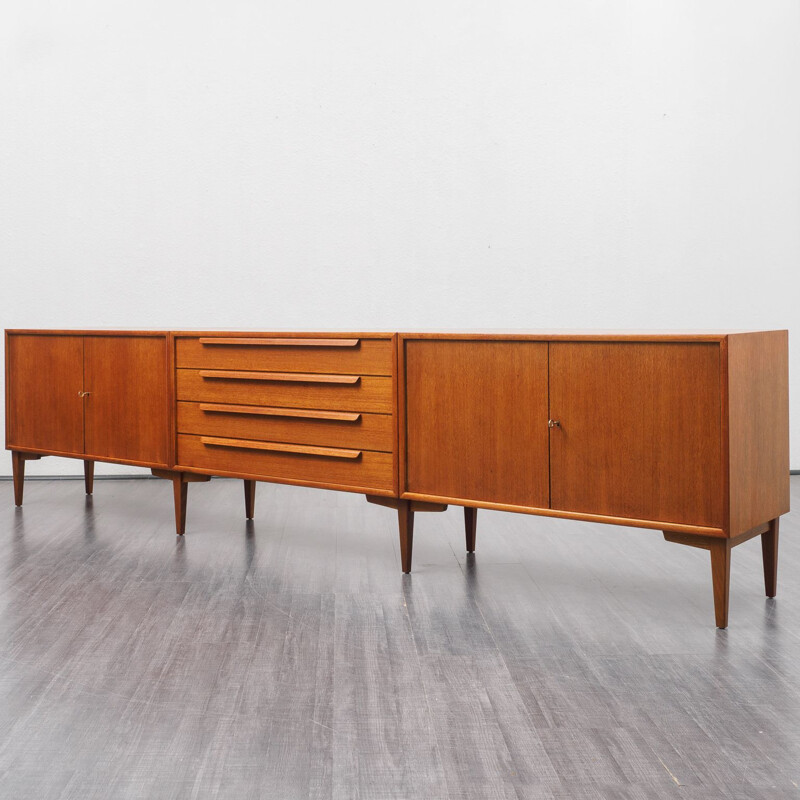 Vintage teak sideboard, WK Möbel RT Serie, 300cm 1960s 