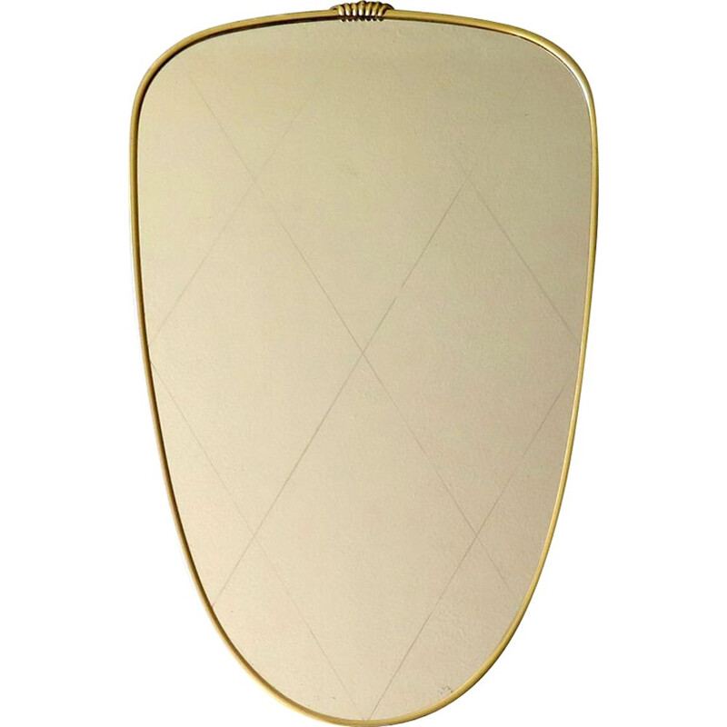 Vintage princess mirror with golden frame 1950