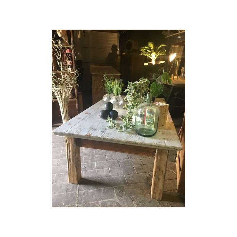 Large table basse vintage bois 1990