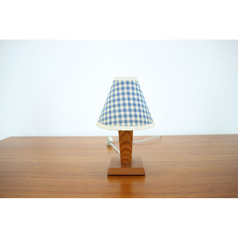 Lampe de table vintage en bois 1960