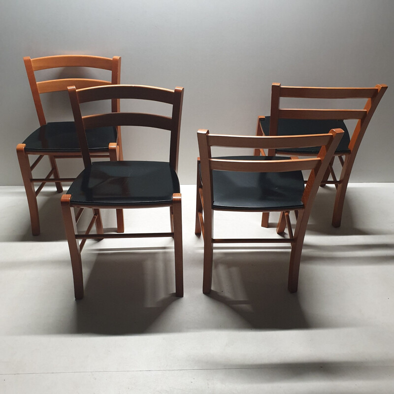 Ensemble de 4 chaises vintage Marocca par Vico Magistretti pour DePadova, 1987