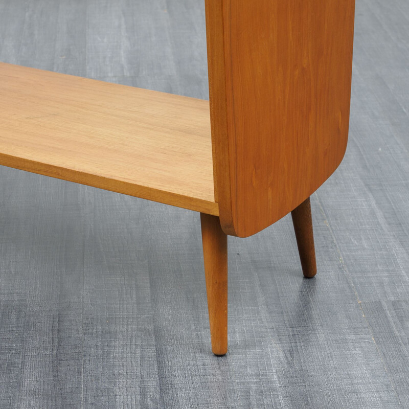 Mid-Century media side table, walnut 1950s