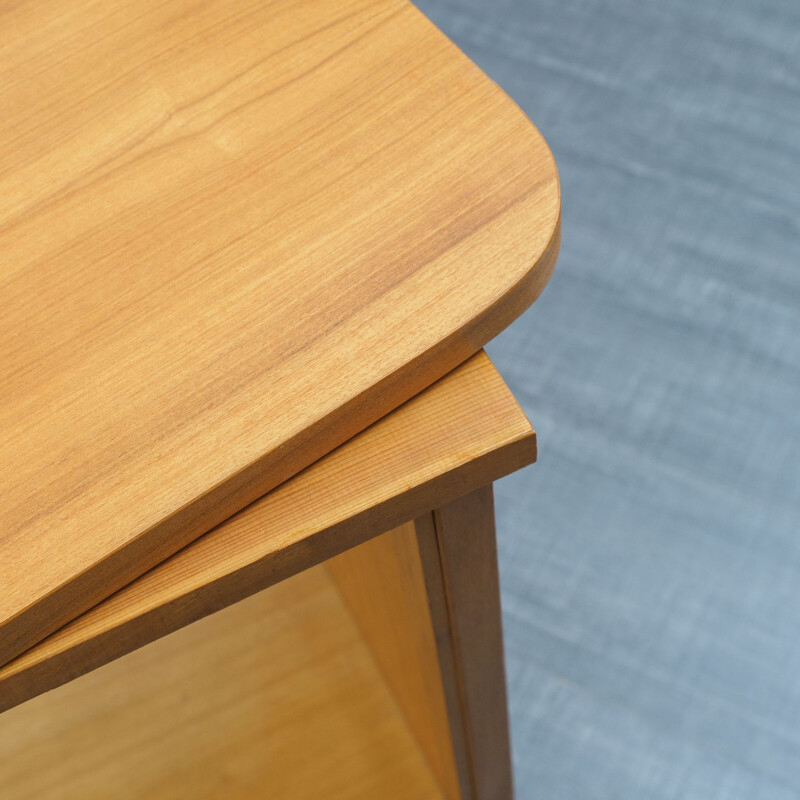 Mid-Century media side table, walnut 1950s