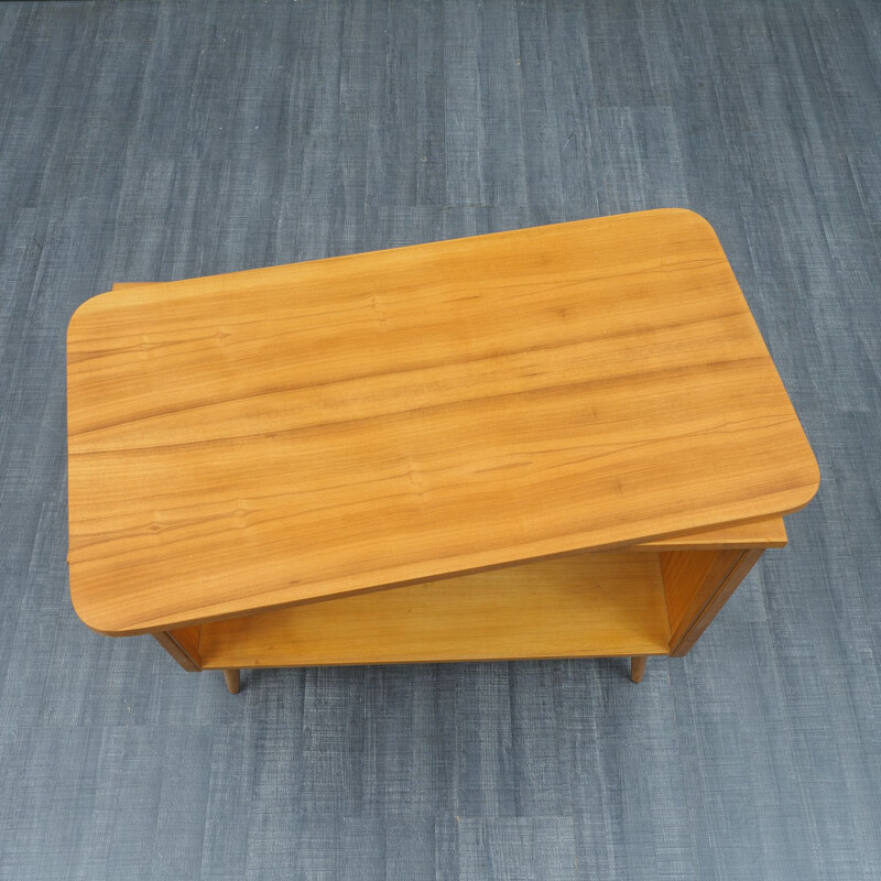 Mid-Century media side table, walnut 1950s