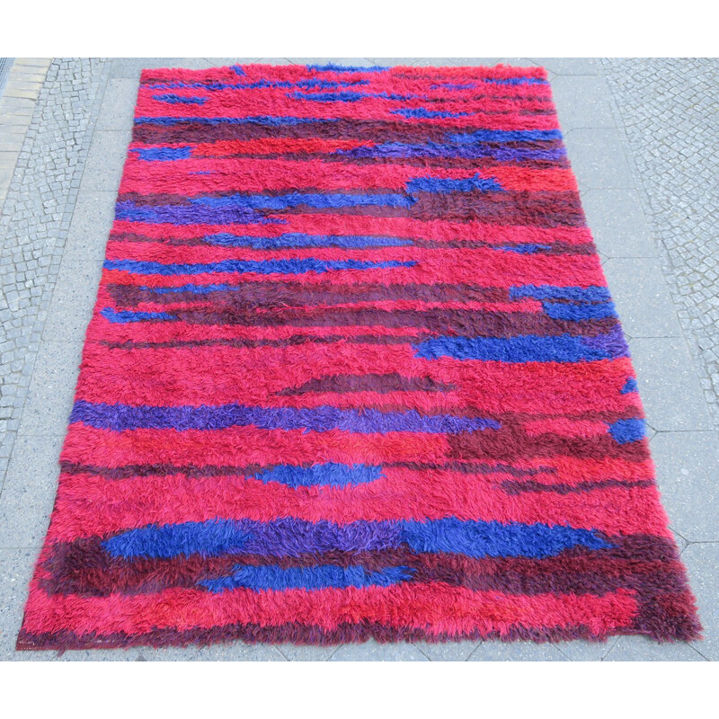 Tapis à poils vintage longs par Walter Mack 1970