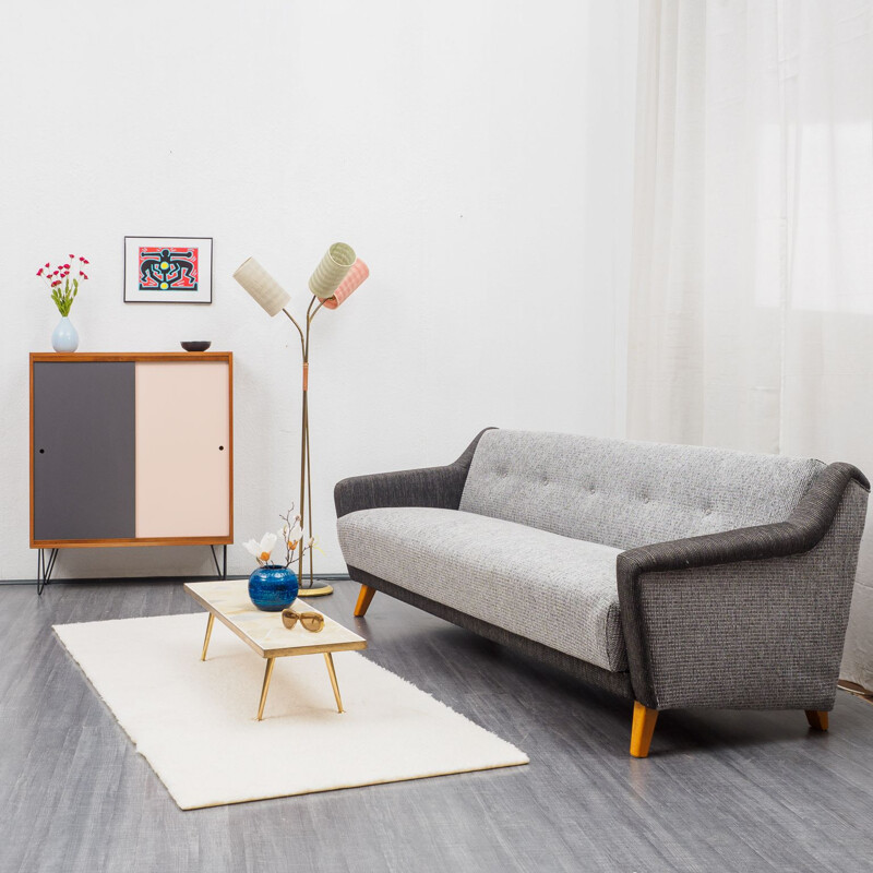 Mid-Century 2-toned  sofa, fold-out guest bed, 1950s