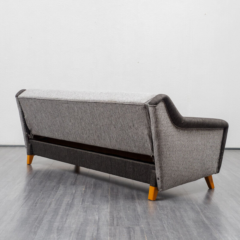 Mid-Century 2-toned  sofa, fold-out guest bed, 1950s