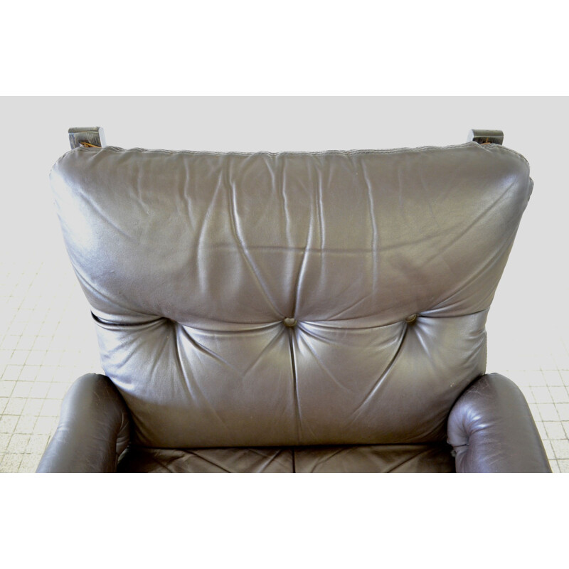 Vintage Dux leather lounge chair by Bruno Mathsson 1970