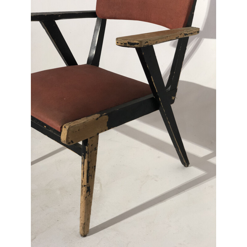 Fauteuil vintage en bois 