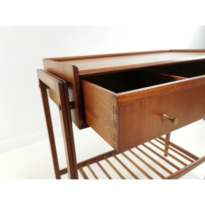 Table console vintage en teck 1960