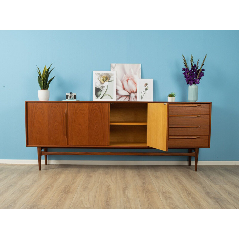 Vintage Sideboard in teak veneer Scandinavian Heinrich Riestenpatt, designed in Germany, 1960