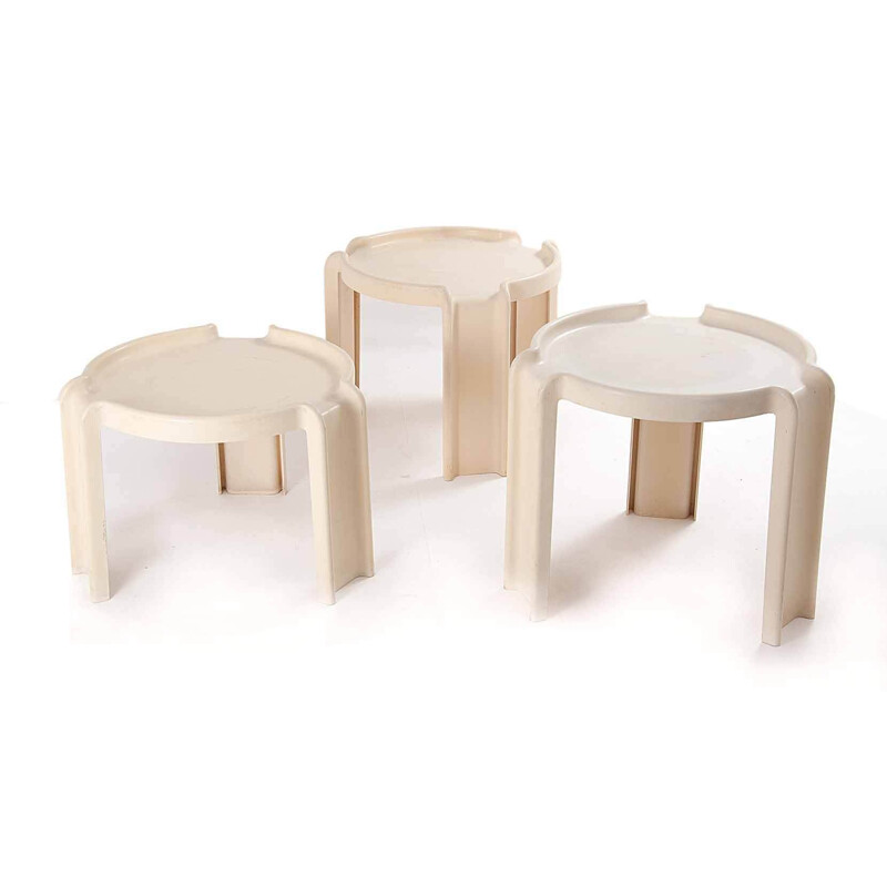 Lot de 3 Tables Gigognes vintage par Giotto Stoppino pour Kartell, 1960