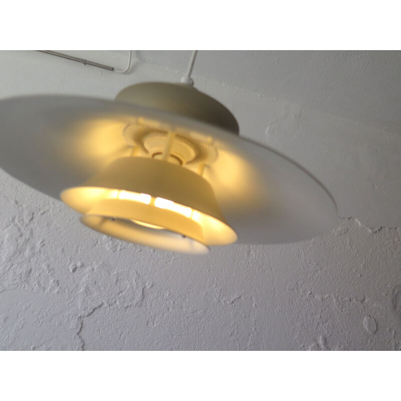 Vintage cream layered pendant lamp, Denmark,1970