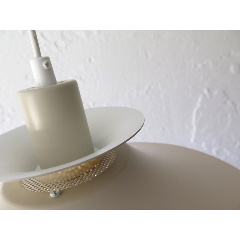 Vintage cream layered pendant lamp, Denmark,1970