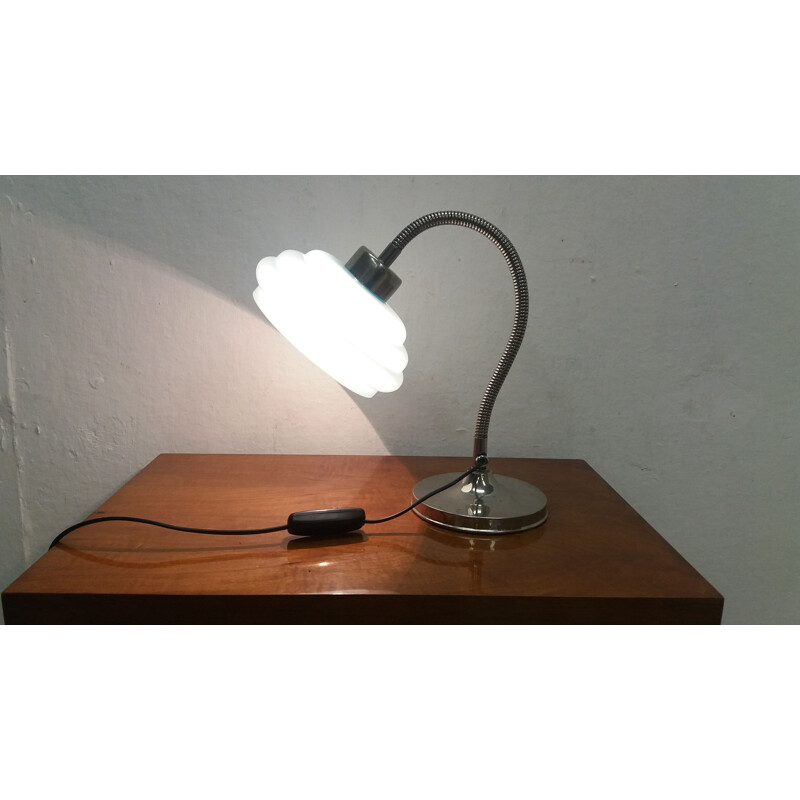 Vintage Art Deco metal table lamp, Czechoslovakia 1935