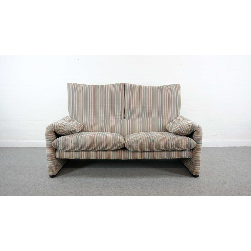 Vintage 2-Seater Sofa by Vico Magistretti Cassina Maralunga 1973