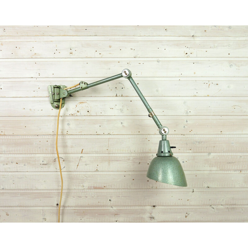 Vintage Green Metal Sconce by Curt Fischer for Midgard,  Industriewerke Auma, Germany, 1930